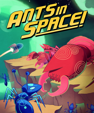 An ant astronaut in a spacesuit stands on an alien planet